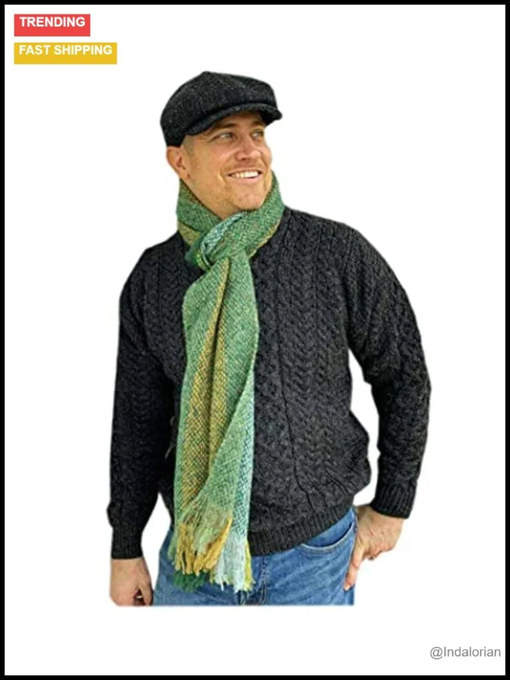 Super Soft Alpaca Blend Unisex Fringed Scarf 85in